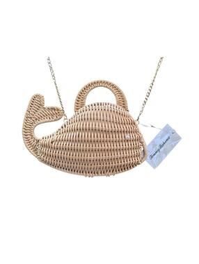 Tommy Bahama Wicker Woven Whale Purse w/ Crossbody Strap NWT